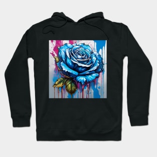 Splash Blue Rose Hoodie